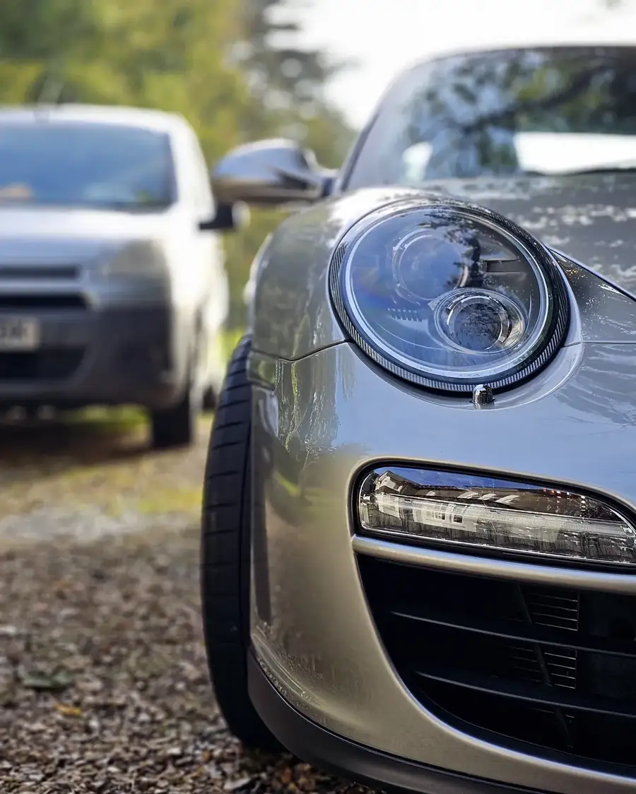 Ceramic Coating on Porsche GTS Headlight in Plymouth